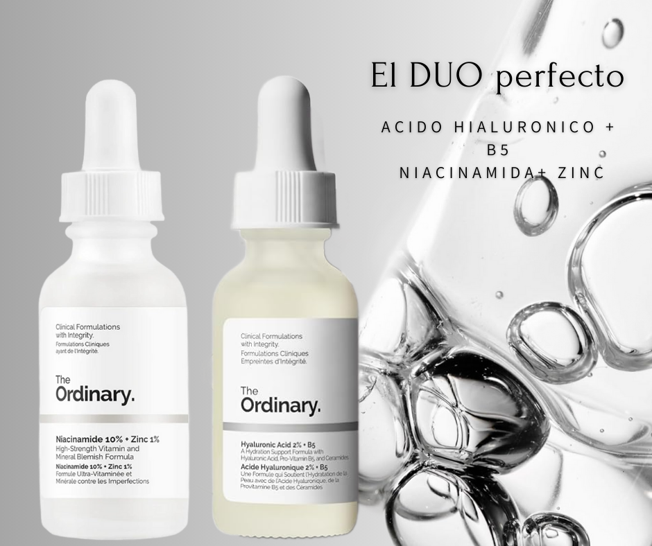 KIT Niacinamida + Zinc y Ácido Hialurónico + B5 The Ordinary